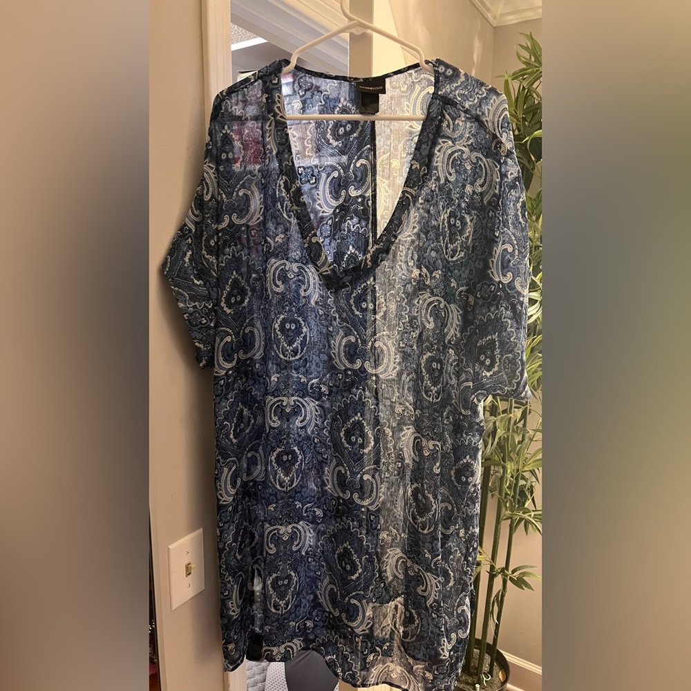 Blue and white swim coverup!